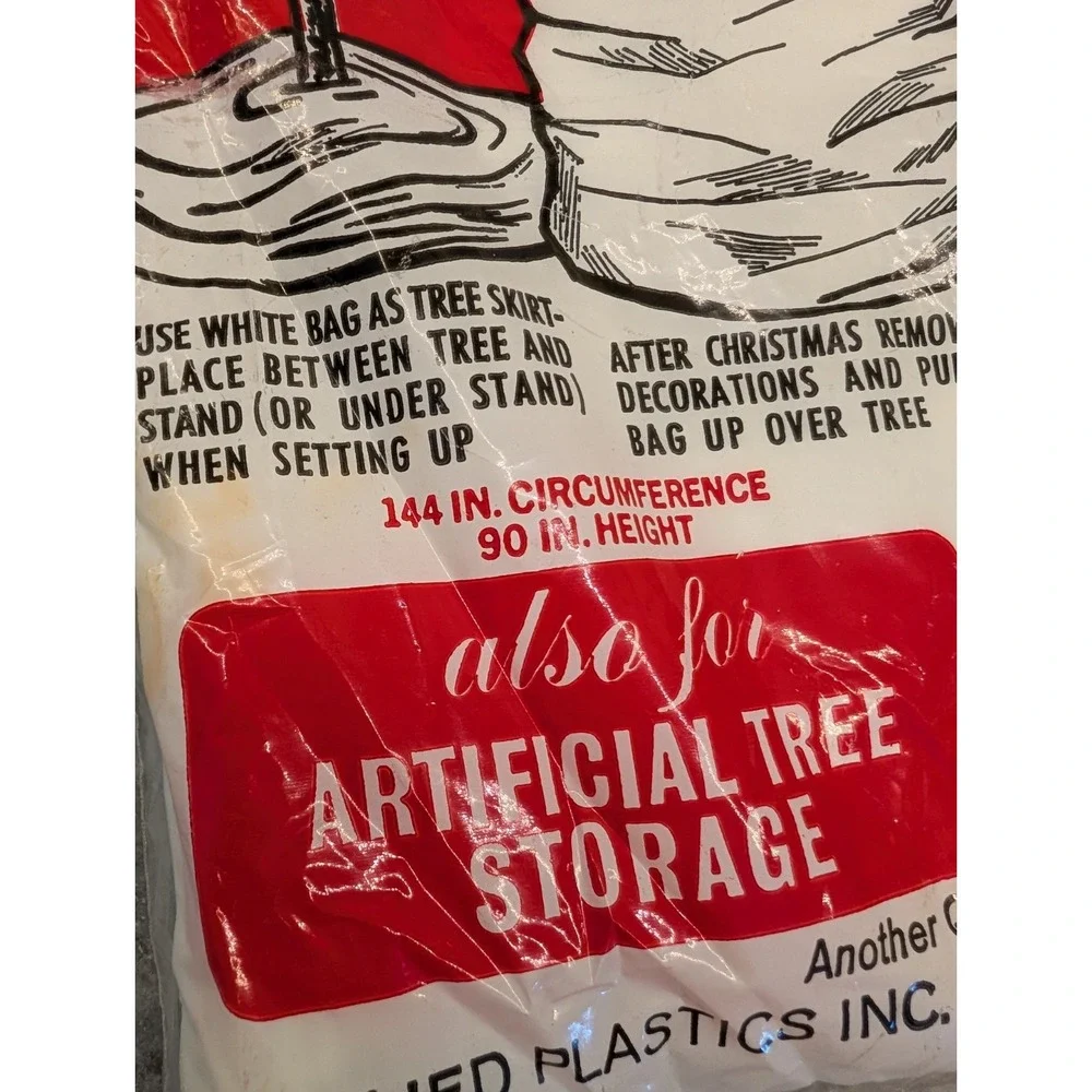 Vintage Christmas Tree Removal Bag‎ Tree Skirt Plastic Storage Bag